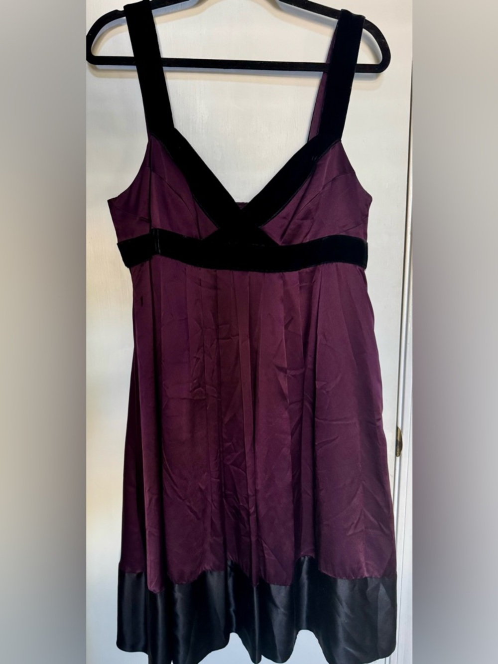 Vintage Banana Republic Purple and Black Silk Slip Dress